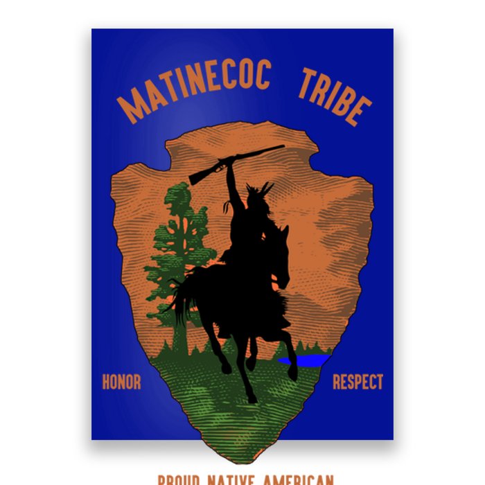 Matinecoc Tribe Native American Indian Pride Vintage Retro Gift Poster