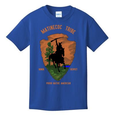 Matinecoc Tribe Native American Indian Pride Vintage Retro Gift Kids T-Shirt