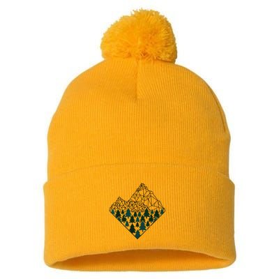 Mountains Trekking Nature Hiking Camping Outdoor Hiker Gift Pom Pom 12in Knit Beanie