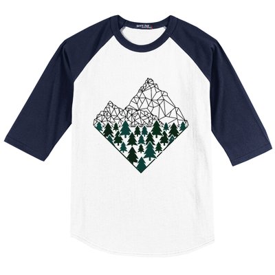 Mountains Trekking Nature Hiking Camping Outdoor Hiker Gift Baseball Sleeve Shirt