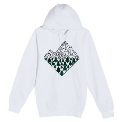 Mountains Trekking Nature Hiking Camping Outdoor Hiker Gift Premium Pullover Hoodie