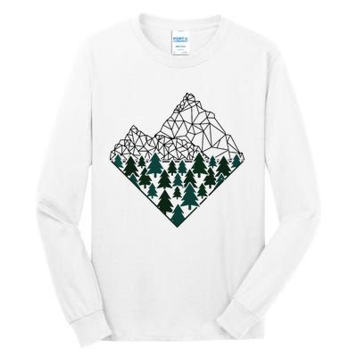 Mountains Trekking Nature Hiking Camping Outdoor Hiker Gift Tall Long Sleeve T-Shirt