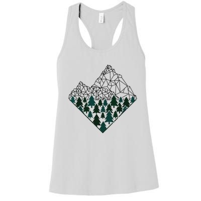 Mountains Trekking Nature Hiking Camping Outdoor Hiker Gift Women's Racerback Tank