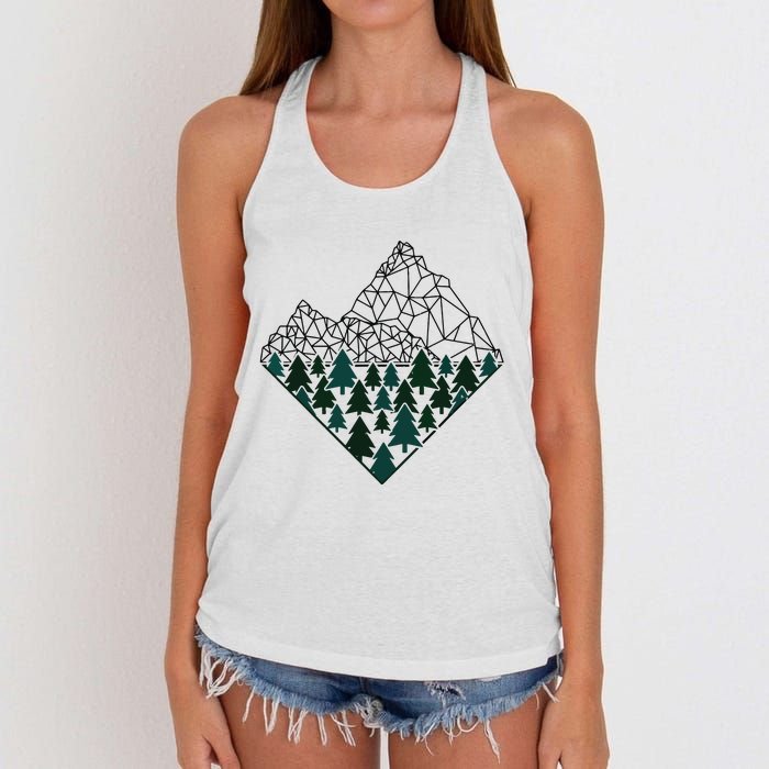 Mountains Trekking Nature Hiking Camping Outdoor Hiker Gift Women's Knotted Racerback Tank