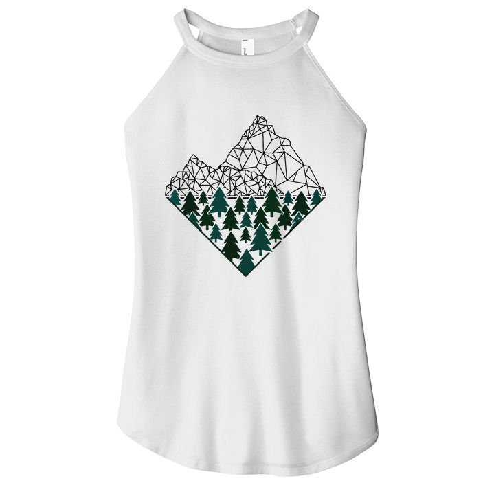 Mountains Trekking Nature Hiking Camping Outdoor Hiker Gift Women's Perfect Tri Rocker Tank