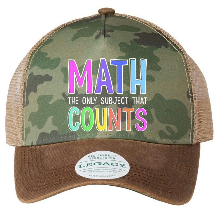 Math The Only Subject That Counts Happy 100 Days Of School Legacy Tie Dye Trucker Hat