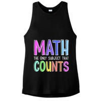 Math The Only Subject That Counts Happy 100 Days Of School Ladies PosiCharge Tri-Blend Wicking Tank