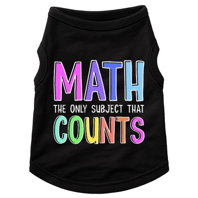Math The Only Subject That Counts Happy 100 Days Of School Doggie Tank