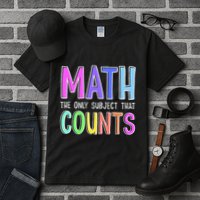 Math The Only Subject That Counts Happy 100 Days Of School Tall T-Shirt