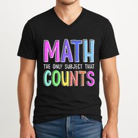 Math The Only Subject That Counts Happy 100 Days Of School V-Neck T-Shirt