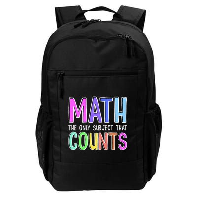 Math The Only Subject That Counts Happy 100 Days Of School Backpack