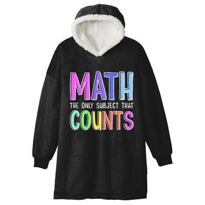 Math The Only Subject That Counts Happy 100 Days Of School Hooded Wearable Blanket