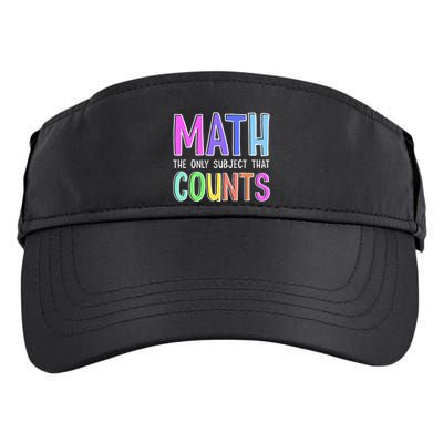 Math The Only Subject That Counts Happy 100 Days Of School Adult Drive Performance Visor