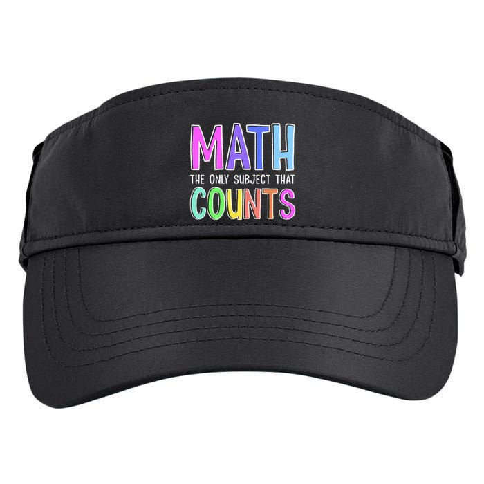 Math The Only Subject That Counts Happy 100 Days Of School Adult Drive Performance Visor