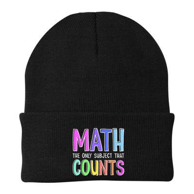 Math The Only Subject That Counts Happy 100 Days Of School Beanie