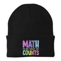 Math The Only Subject That Counts Happy 100 Days Of School Beanie