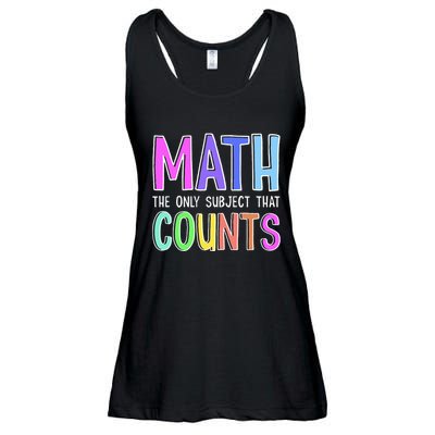 Math The Only Subject That Counts Happy 100 Days Of School Ladies Essential Flowy Tank