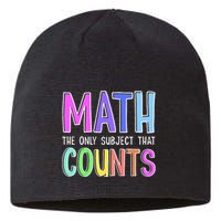 Math The Only Subject That Counts Happy 100 Days Of School Sustainable Beanie