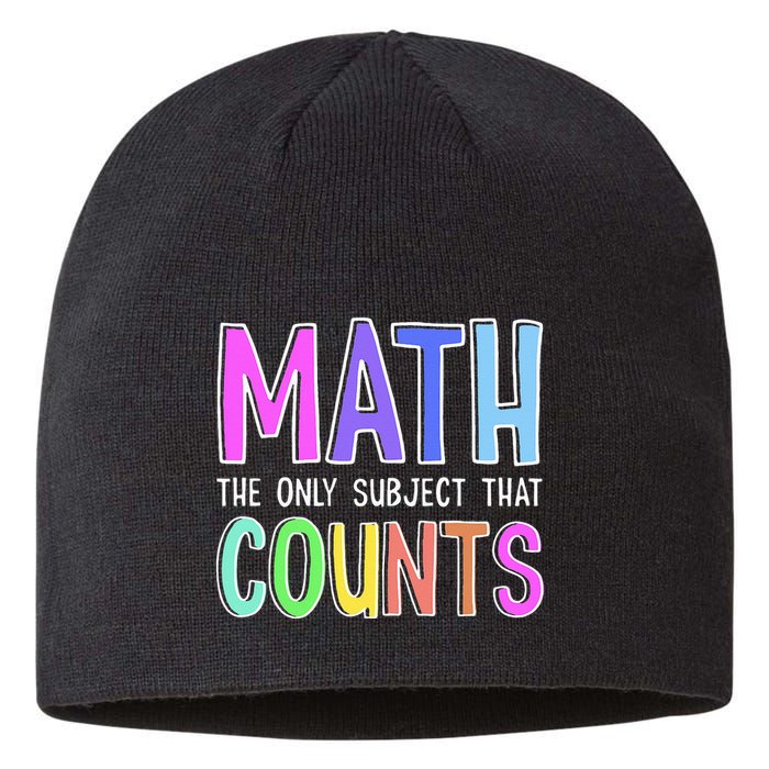 Math The Only Subject That Counts Happy 100 Days Of School Sustainable Beanie
