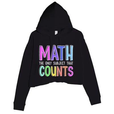 Math The Only Subject That Counts Happy 100 Days Of School Crop Fleece Hoodie