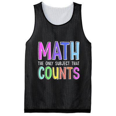 Math The Only Subject That Counts Happy 100 Days Of School Mesh Reversible Basketball Jersey Tank