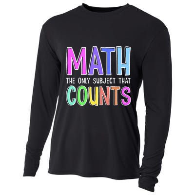 Math The Only Subject That Counts Happy 100 Days Of School Cooling Performance Long Sleeve Crew
