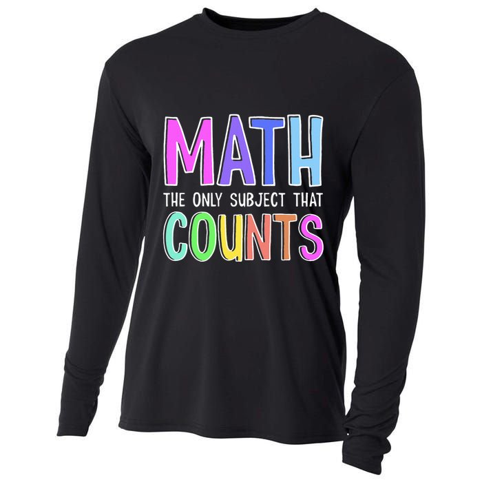 Math The Only Subject That Counts Happy 100 Days Of School Cooling Performance Long Sleeve Crew