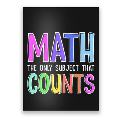 Math The Only Subject That Counts Happy 100 Days Of School Poster