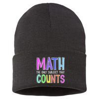 Math The Only Subject That Counts Happy 100 Days Of School Sustainable Knit Beanie