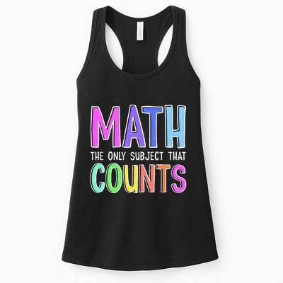 Math The Only Subject That Counts Happy 100 Days Of School Womens Tank Top