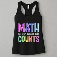 Math The Only Subject That Counts Happy 100 Days Of School Womens Tank Top