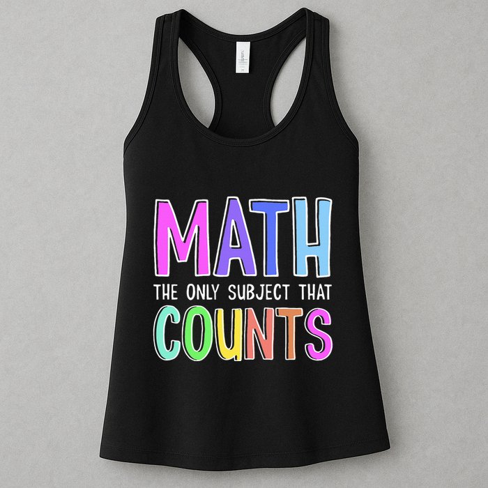 Math The Only Subject That Counts Happy 100 Days Of School Womens Tank Top