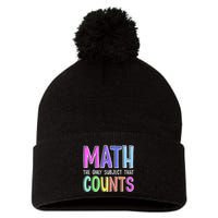 Math The Only Subject That Counts Happy 100 Days Of School Pom Pom 12in Knit Beanie