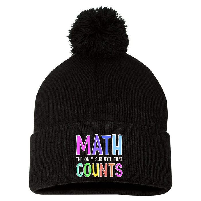 Math The Only Subject That Counts Happy 100 Days Of School Pom Pom 12in Knit Beanie