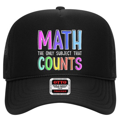 Math The Only Subject That Counts Happy 100 Days Of School Trucker Hat