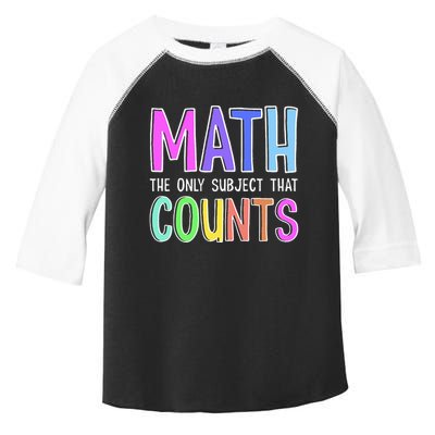 Math The Only Subject That Counts Happy 100 Days Of School Toddler Fine Jersey T-Shirt