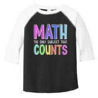 Math The Only Subject That Counts Happy 100 Days Of School Toddler Fine Jersey T-Shirt