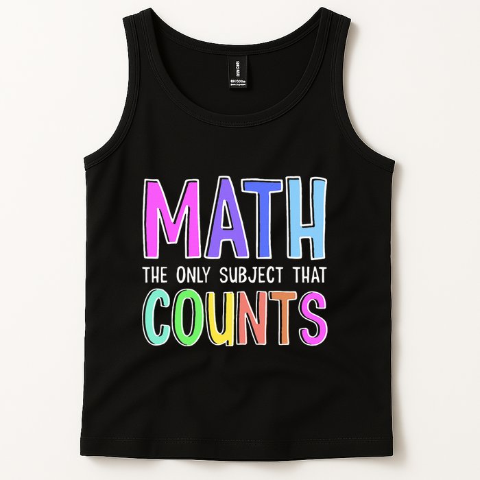 Math The Only Subject That Counts Happy 100 Days Of School Tank Top