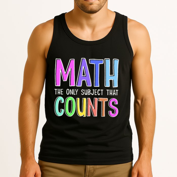 Math The Only Subject That Counts Happy 100 Days Of School Tank Top