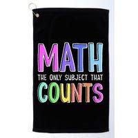 Math The Only Subject That Counts Happy 100 Days Of School Golf Towel