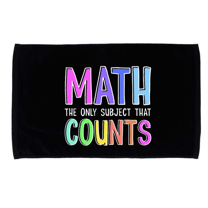 Math The Only Subject That Counts Happy 100 Days Of School Microfiber Hand Towel