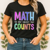 Math The Only Subject That Counts Happy 100 Days Of School Womens T-Shirt