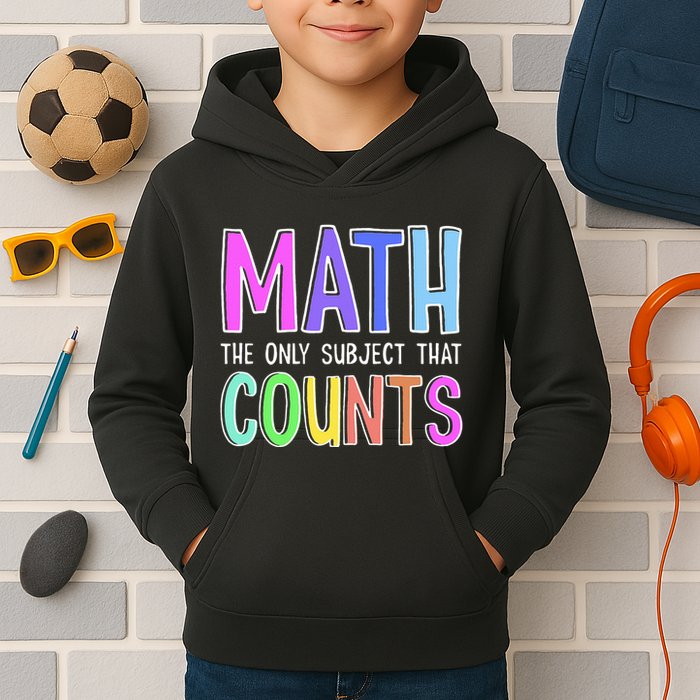 Math The Only Subject That Counts Happy 100 Days Of School Kids Hoodie
