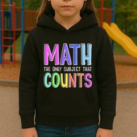 Math The Only Subject That Counts Happy 100 Days Of School Kids Hoodie