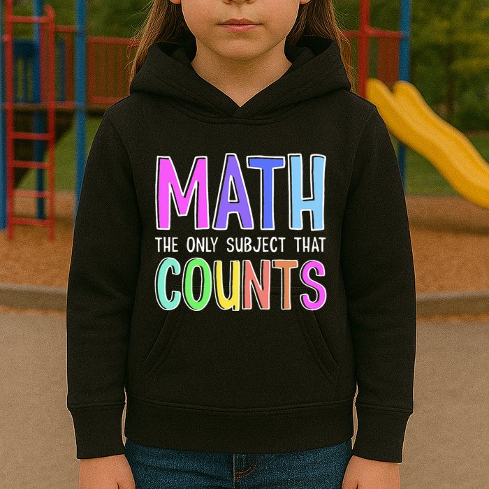 Math The Only Subject That Counts Happy 100 Days Of School Kids Hoodie