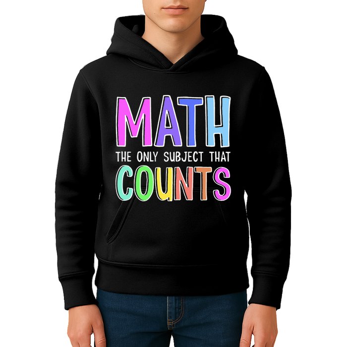 Math The Only Subject That Counts Happy 100 Days Of School Kids Hoodie