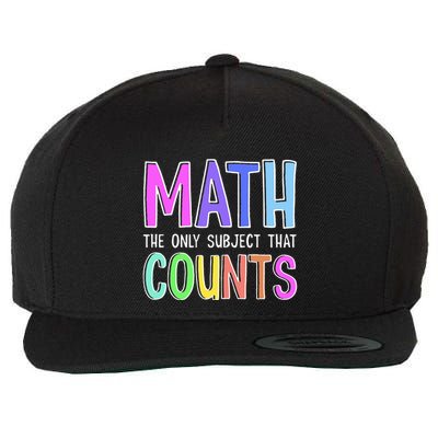 Math The Only Subject That Counts Happy 100 Days Of School Wool Snapback Cap