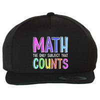 Math The Only Subject That Counts Happy 100 Days Of School Wool Snapback Cap