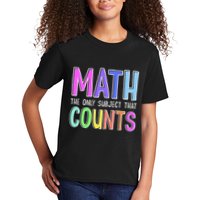 Math The Only Subject That Counts Happy 100 Days Of School Kids T-Shirt