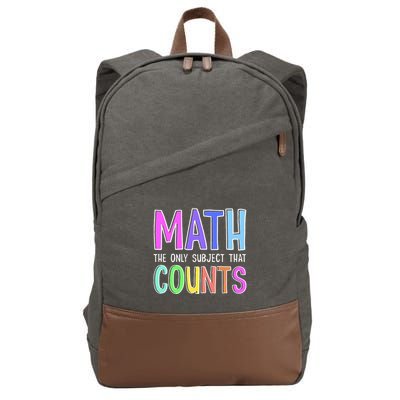 Math The Only Subject That Counts Happy 100 Days Of School Cotton Canvas Backpack